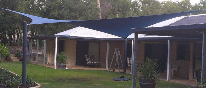 Shade sails over outdorr living area image