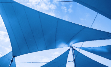Mulitple blue shade sails image