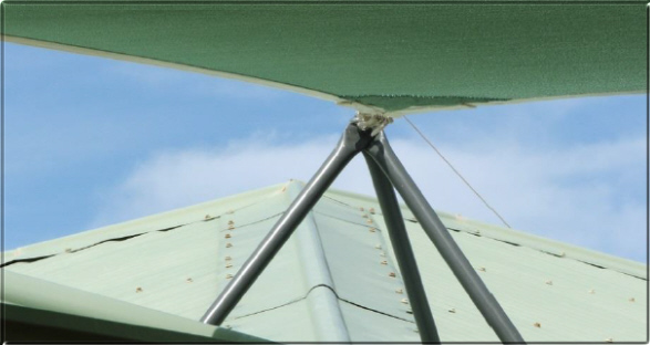 Shade awning roof tripod attachment image